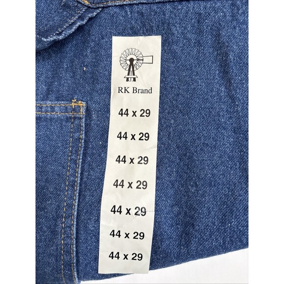 NWT Big Men's RK Brand Blue Denim Carpenter Relaxed 100% Cotton Size 44x29 - Picture 4 of 8